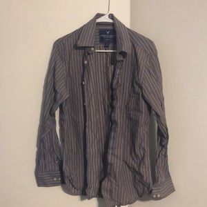 Brown American Eagle button up casual shirt
